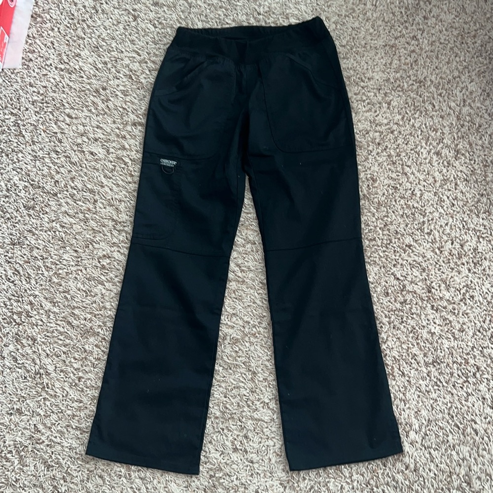 Cherokee black scrub pants petite
